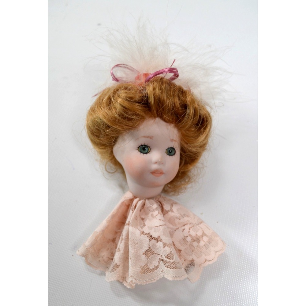 Vtg Victorian Style Hanging Ornament Porcelain Lady Face Phyllis Parkins 1984